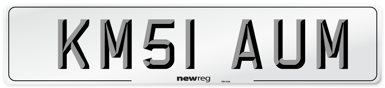 KM51 AUM Number Plate from New Reg